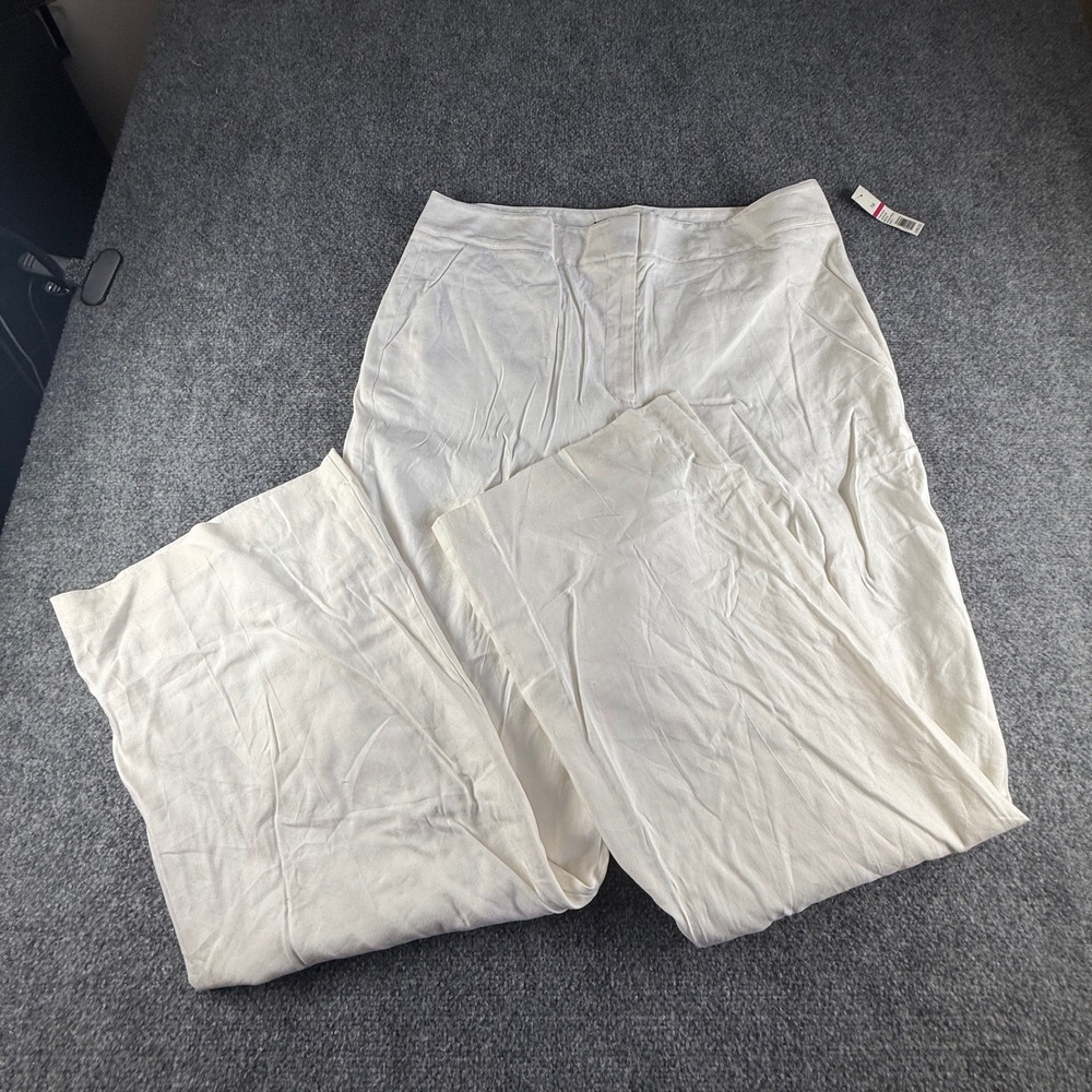 The Limited Womens White Wide Leg Trousers Dress Pants 183P038 Size 16 NEW